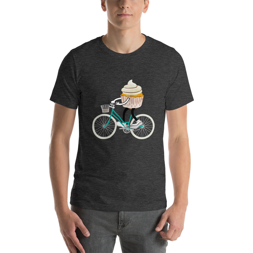 Cupcake Riding a Bike Unisex T-Shirt